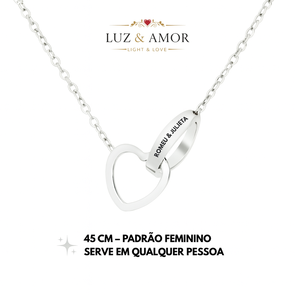 Colar com Nome Personalizado + Urso com Rosa Eternizada