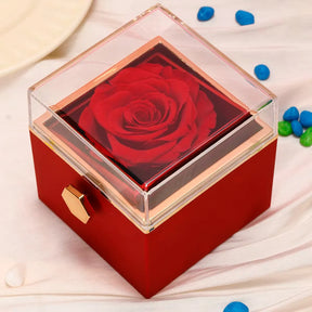 Caixa Presente Rosa Eterna Giratória