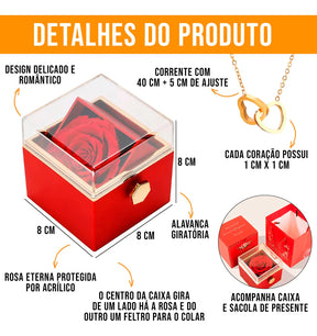 Caixa Presente Rosa Eterna Giratória