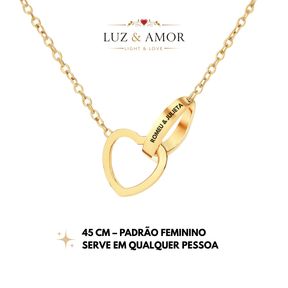 Colar com Nome Personalizado + Urso com Rosa Eternizada